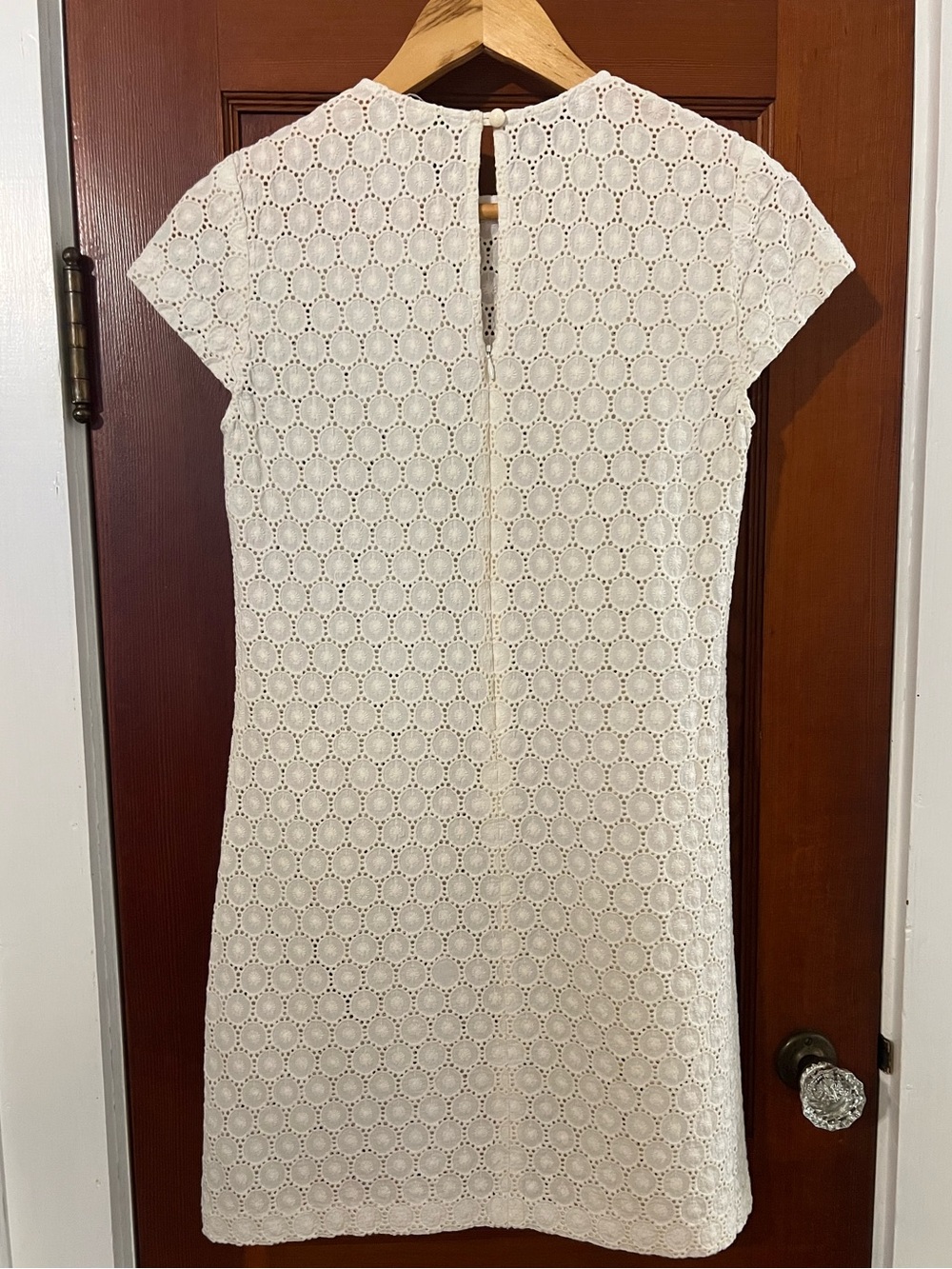 Vintage Milly New York Y2K Eyelet Lace Shift Dress Ivory 4 Boho Chic - Picture 4 of 8
